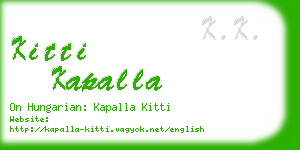 kitti kapalla business card